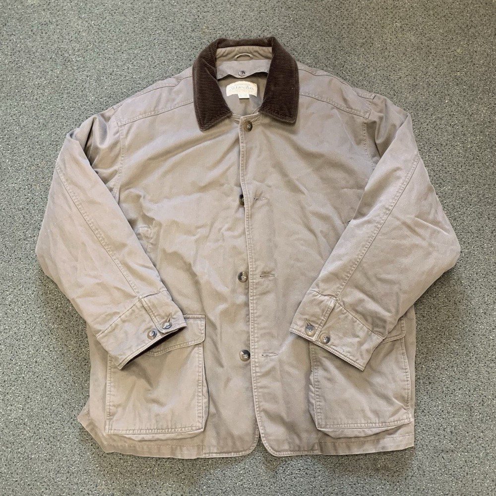 St. John's Bay Beige Brown Corduroy Collar Button Removable Liner Jacket XXLT